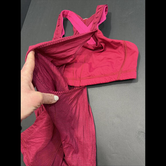 Lululemon Tank Top Bra Red Pink Luxury Designer Athletic Lounge Preppy 6 - Picture 10 of 15